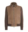 Moorer Shearling-down Campiglio Bomber Jacket In Brown