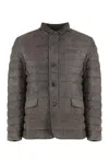 Moorer Zavyer Leather Padded Jacket In Brown