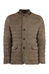 Moorer Zavyer Leather Padded Jacket In Gray