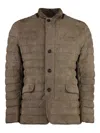 Moorer Zavyer Leather Padded Jacket In Brown