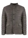 Moorer Zavyer Leather Padded Jacket In Brown