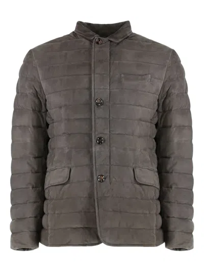 MOORER ZAVYER QUILTED SUEDE JACKET