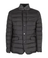 Moorer Padded And Quilted Jacket With Lined Collar In Black