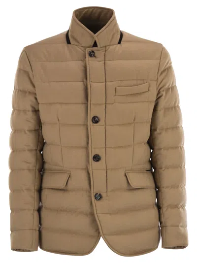 MOORER ZAYN - CAMEL-COLOURED JACKET-STYLE DOWN JACKET