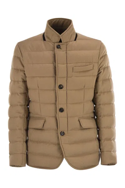 MOORER MOORER ZAYN - CAMEL-COLOURED JACKET-STYLE DOWN JACKET