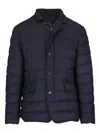 Moorer Zayn-l Button Quilted Jacket In Blue
