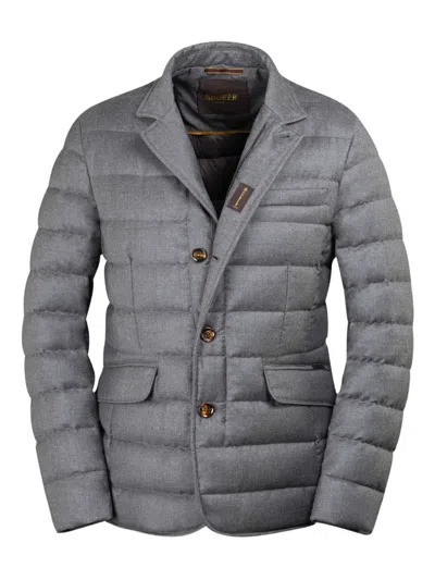 Moorer Zayn-l Padded-design Jacket In Gray