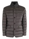 Moorer Zayn Quilted Button-fastening Jacket In Gray
