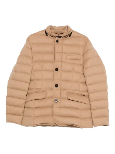 Moorer Zayn Quilted Puffer Jacket In Brown
