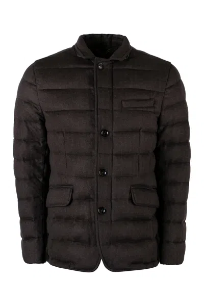 Moorer Zayn Wool-cashmere Blend Two-button Blazer In Brown