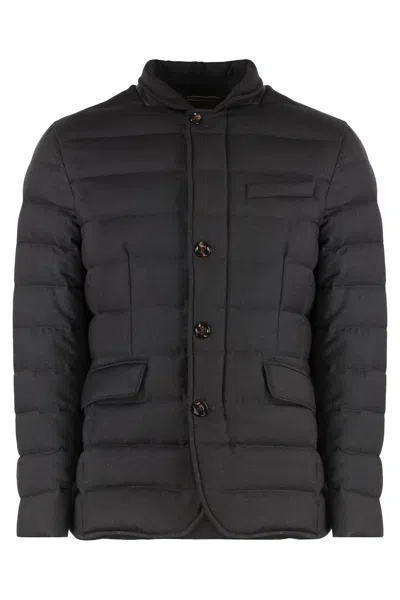 Moorer Zayn Wool-cashmere Blend Two-button Blazer In Black