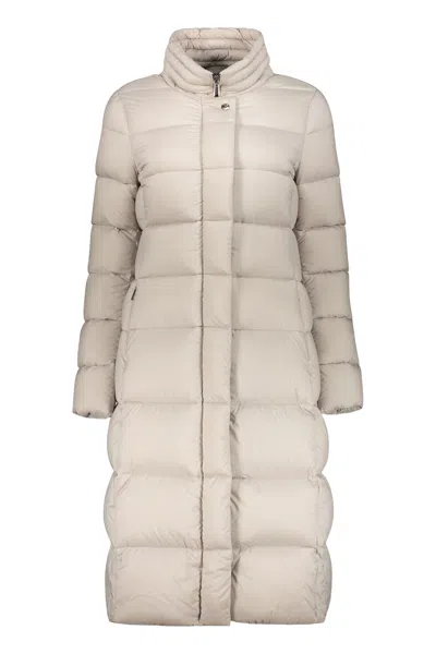 Moorer Zip And Snap Button Fastening Down Jacket In Neutrals