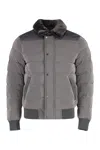 Moorer Zip And Snap Button Fastening Down Jacket In Gray