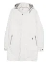 Moorer Zip-fastening Coat In White