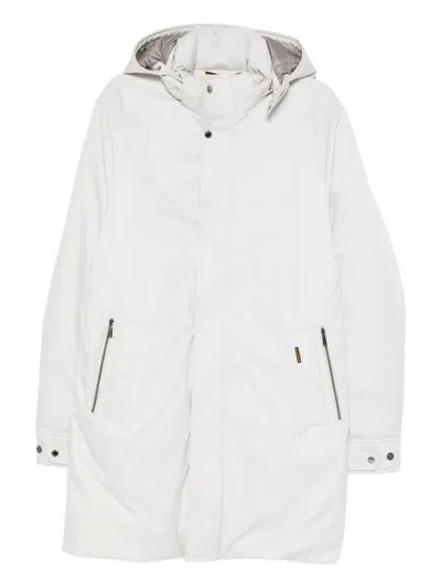 Moorer Zip-fastening Coat In White