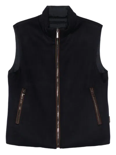 Moorer Zip-fastening Gilet In Blue