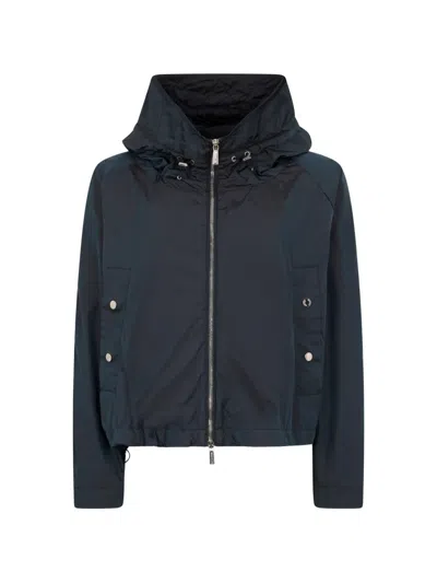 Moorer Zip-fastening Hooded Jacket In Blue