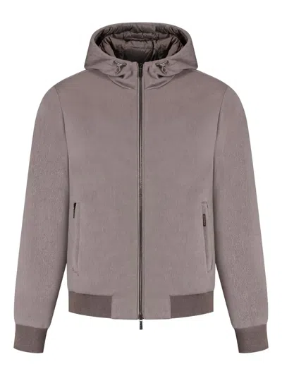 MOORER ZIP-FASTENING HOODED JACKET