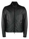 Moorer Zip-fastening Leather Jacket In Black