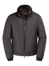 Moorer Zip-front Bomber Jacket In Gray