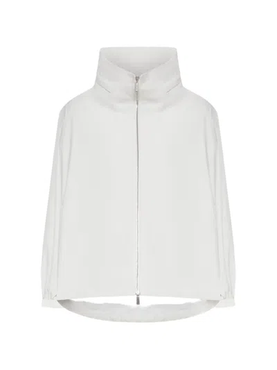 Moorer Zip High-neck Jacket In White