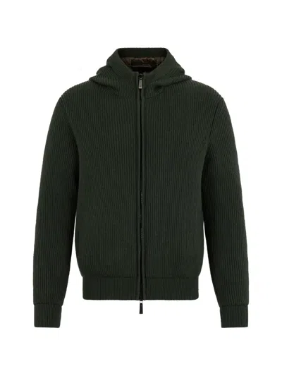 Moorer Zip Hooded Jacket In Green