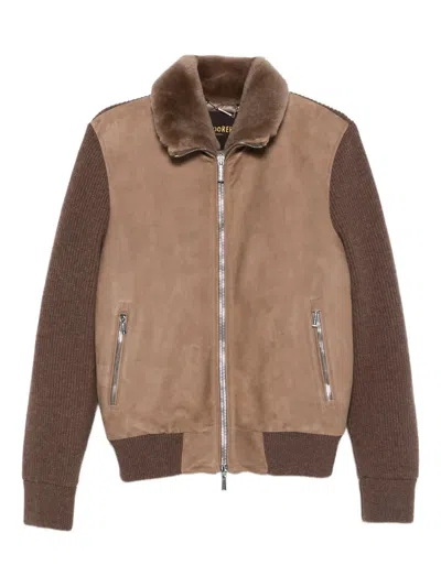 Moorer Zip Jacket In Brown
