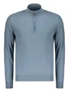 Moorer Sweater With Zip In Blue