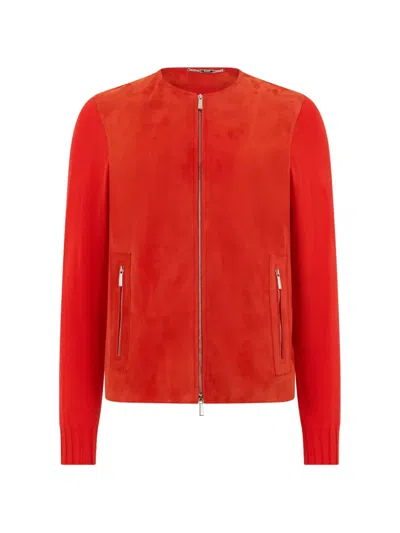 Moorer Zip Pockets Jacket In Red