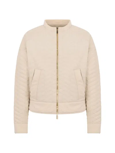 Moorer Zip Quilted Jacket In Neutral