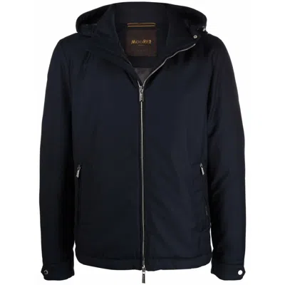 Moorer Zip Rain Jacket In Blue