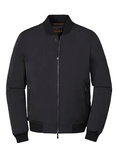 Moorer Zip-up Bomber Jacket In Black