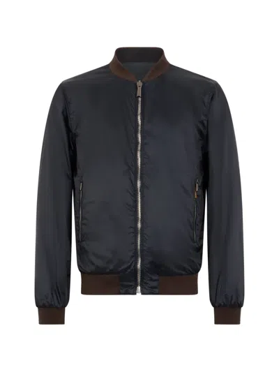 Moorer Zip-up Bomber Jacket In Black