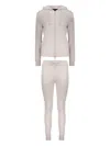 Moorer Zip-up Drawstring Trousers Set In Brown