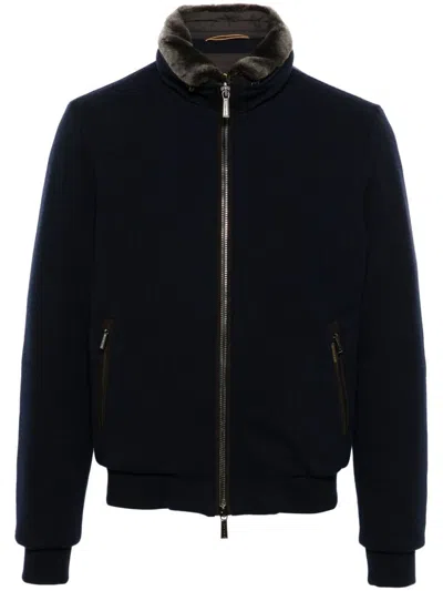 Moorer Zip-up Fleece Jacket In Black