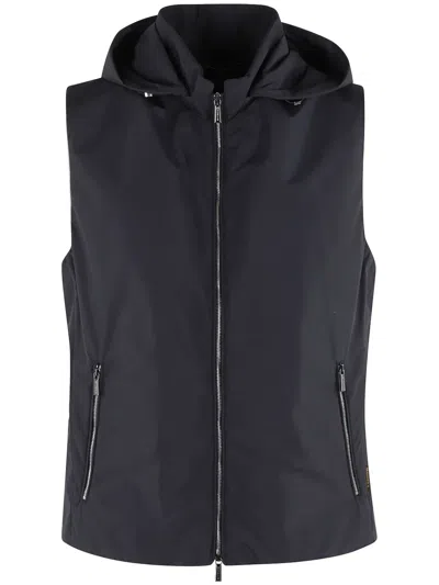 Moorer Zip-up Gilet In 蓝色