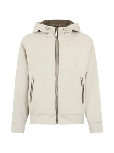 Moorer Zip-up Hooded Jacket In Neutral