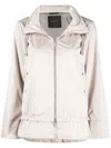 Moorer Zip-up Hooded Jacket In Neutrals