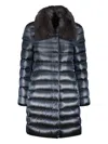 Moorer Zip And Snap Button Fastening Down Jacket In Blue
