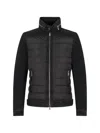 Moorer Zip-up Quilted Panel Jacket In Black