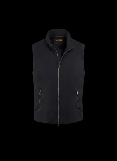 Moorer Zip Virgin Wool Vest In Multi