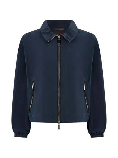 Moorer Zipped Jacket In Blue