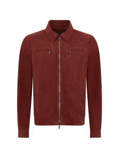 Moorer Zipped Jacket In Brown