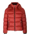 Moorer Zippered Down Jacket In Red