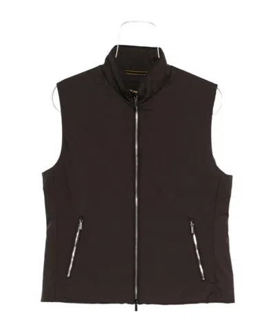 Moorer Zippered Vest In Black