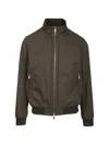 Moorer Zip-up Bomber Jacket In Brown