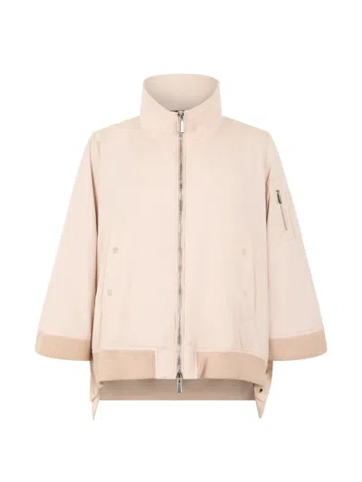 Moorer Zip-up High-neck Jacket In Neutral
