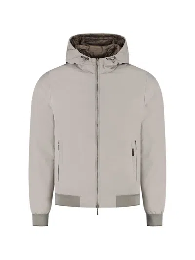 Moorer Zip-up Hooded Jacket In Gray
