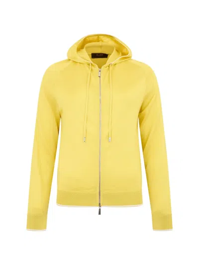 Moorer Zip-up Hoodie In Yellow