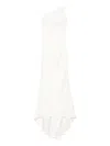 Moos Studio Asymmetric-neck Maxi Dress In White